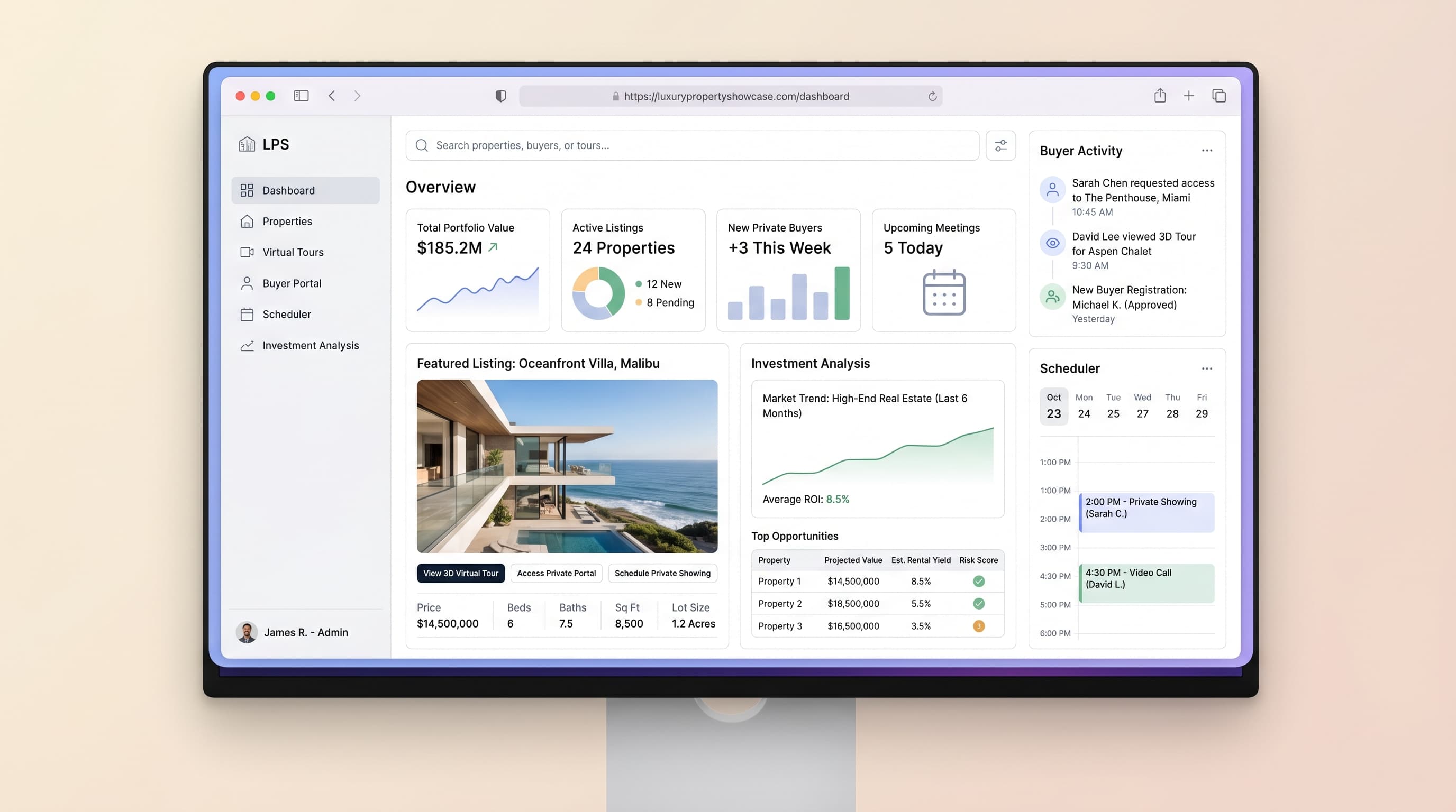 Luxury Property Showcase with Virtual Tours & Private Buyer Portal preview