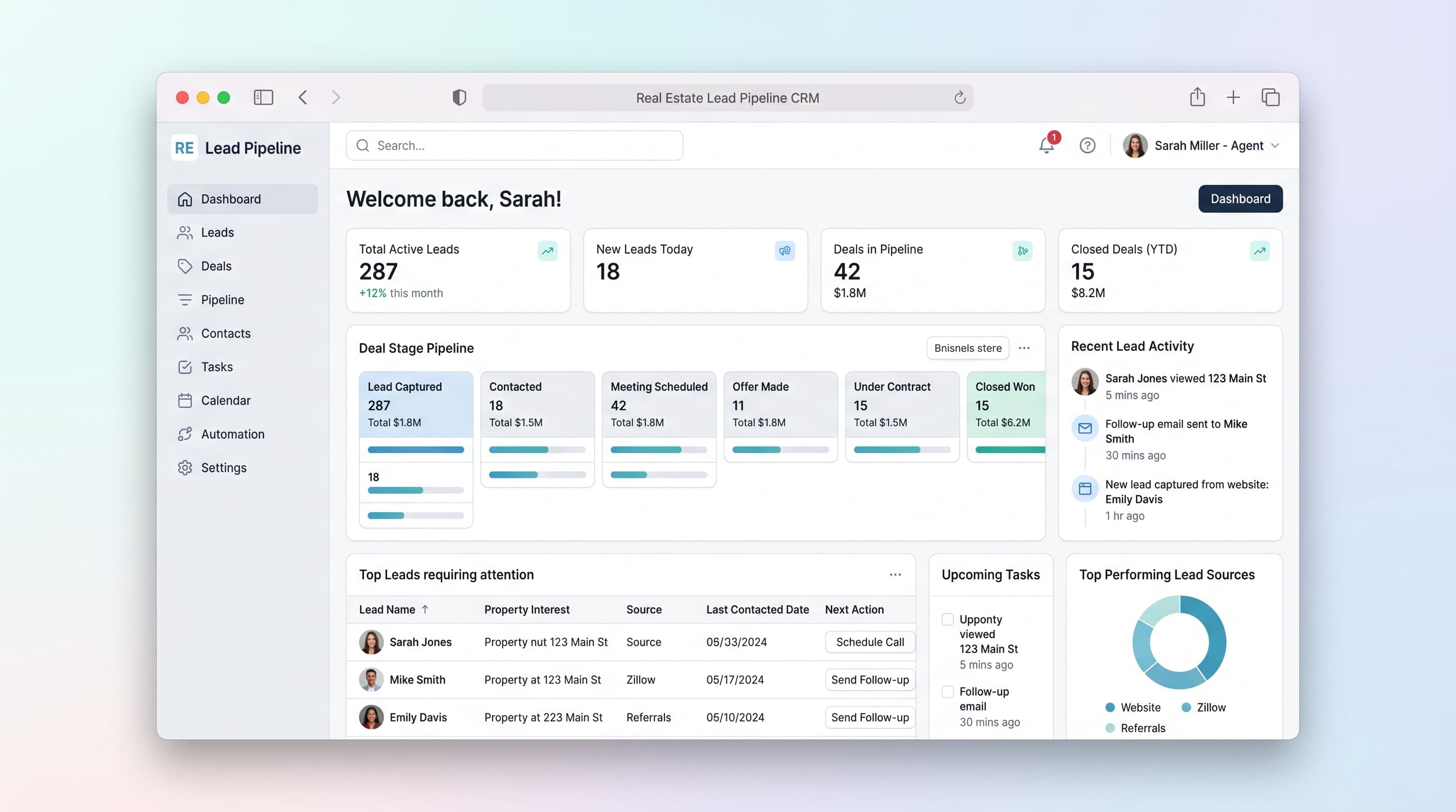Real Estate Lead Pipeline CRM preview